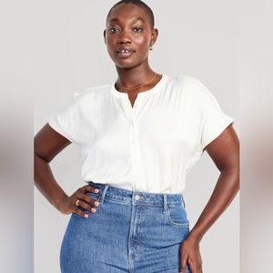 NWT Old Navy Dolman Sleeve Satin Popover Blouse, size XLP